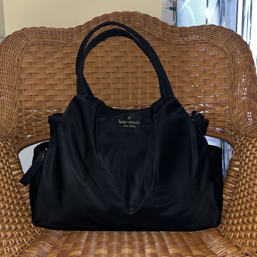♠️kate spade Chelsea Nylon Baby Bag, Black NWT - Picture 7 of 16